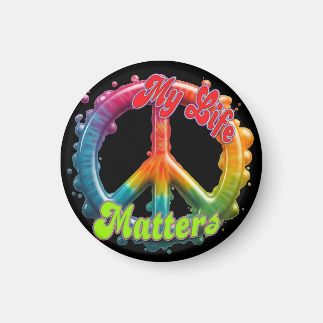 Hippie Kärlek Fred Livsfrågor Anpassad  Magnet (Framsidan)