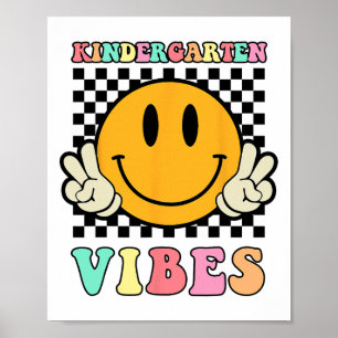 Hippie Kindergarten Vibes Lärare Kids 1:a dagen Poster