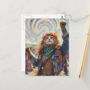 Hippie Kitty Vykort