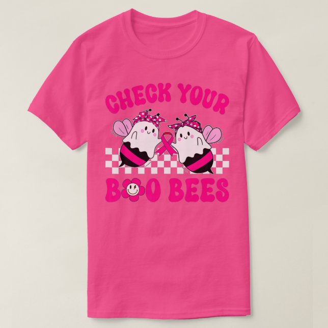 Hippie kolla dina Boo Bees Breast Cancer Hallowee T Shirt (Design framsida)