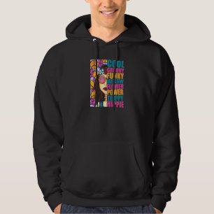 Hippie kvinna Groovy tjej Pop Estetik 70-tal Retro Hoodie