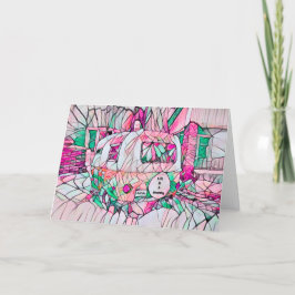 Hippie Life är en Rosa Grönt Camper precis Go Helgkort