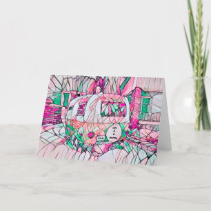 Hippie Life är en Rosa Grönt Camper precis Go Helgkort