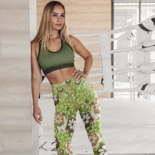 Hippie Lime Flytande Blommigt mönstrad Lagar Leggings