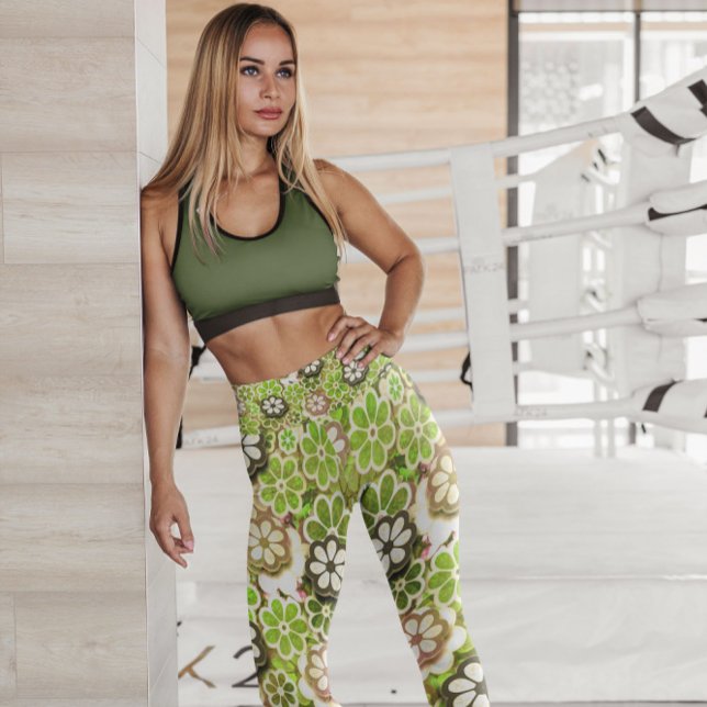 Hippie Lime Flytande Blommigt mönstrad | Lagar Leggings (Skapare uppladdad)