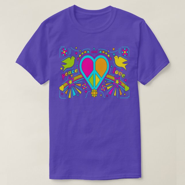 hippie loveeart 28 t shirt (Design framsida)