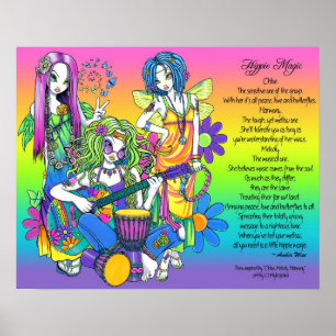 Hippie Magic Rainbow Musical Älvors Dikt Poster