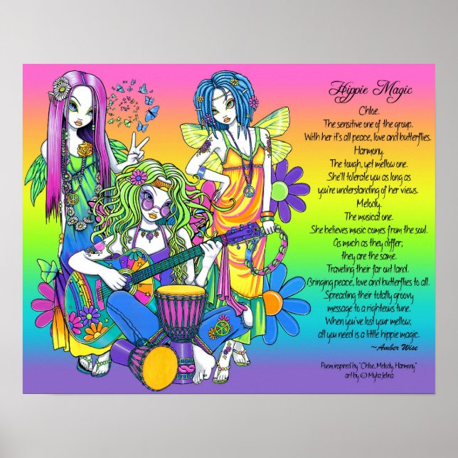 Hippie Magic Rainbow Musical Älvors Dikt Poster (Framsidan)