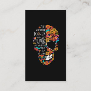 Hippie Mamma Flower Sugar Skull-Blommigt Visitkort