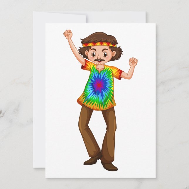 Hippie man inbjudningar (Framsida)