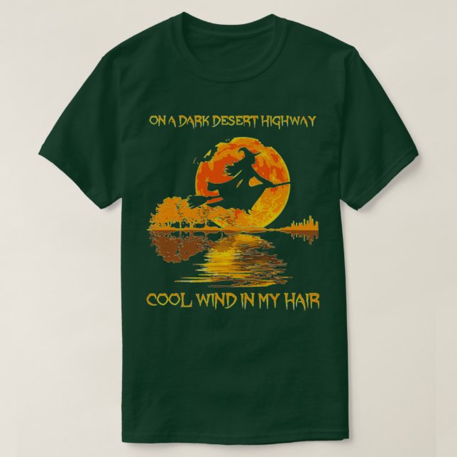Hippie Mörk Desert Highway Witch T Shirt (Design framsida)
