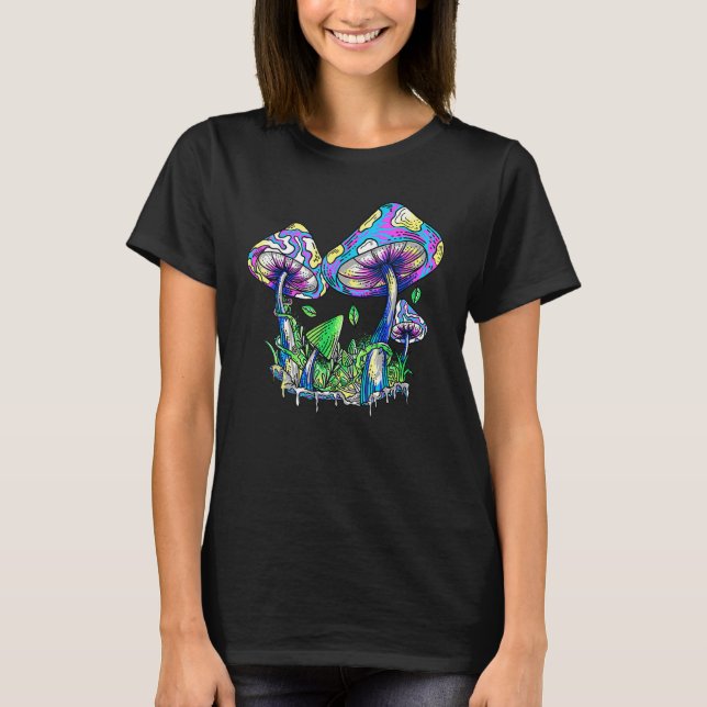 Hippie Mushroom Psychedelic Fungus Foraging Mycolo T Shirt (Framsida)