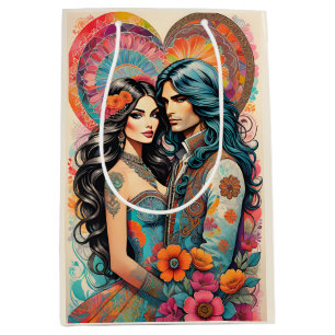 Hippie par med Psychedelic Heart