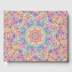 Hippie Pastel Färg Vintage Fractal Kaleidoscope Gästböcker