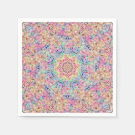 Hippie Pastel Färg Vintage Fractal Kaleidoscope Pappersservett