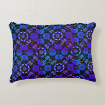Hippie Patterned Geometric Blue Lila Black