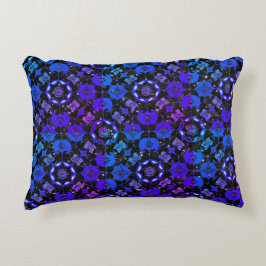Hippie Patterned Geometric Blue Lila Black Prydnadskudde