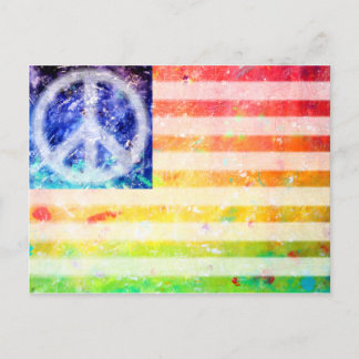 Hippie Peace Freak Flagga Vykort