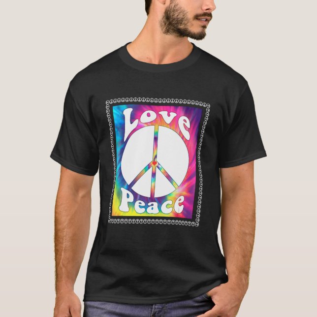 Hippie Peace Free Spirit Hippy Hipie Groovy Flower T Shirt (Framsida)
