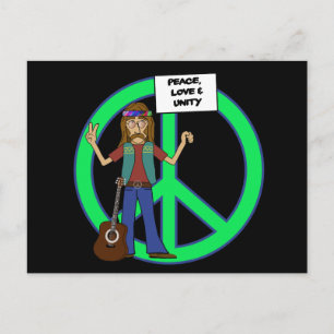Hippie Peace Kärlek och Unity Vykort