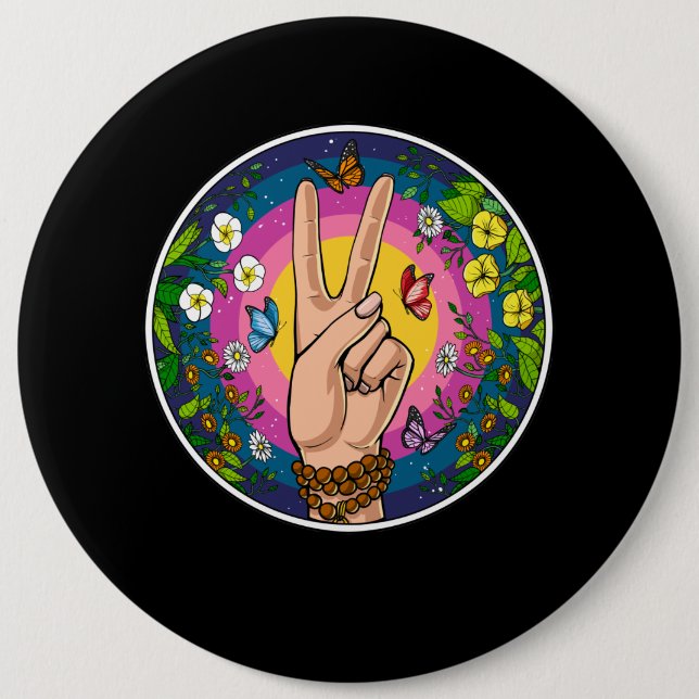 Hippie Peace Knapp (Framsida)