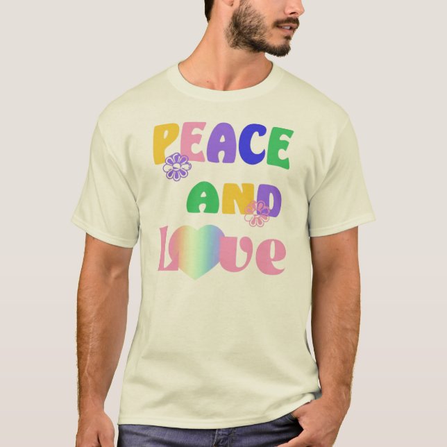 Hippie Peace och Kärlek T-Shirt (Framsida)