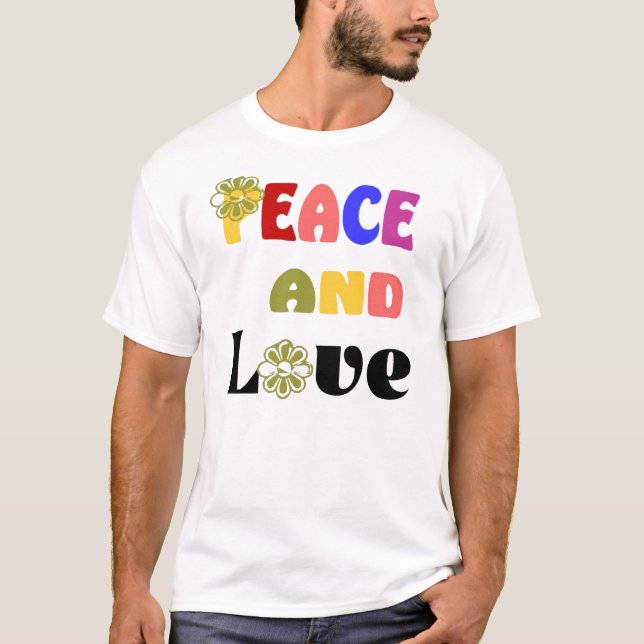 Hippie Peace och Kärlek T-Shirt (Framsida)