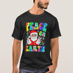 Hippie Peace on Earth Boho Jultomten P T Shirt