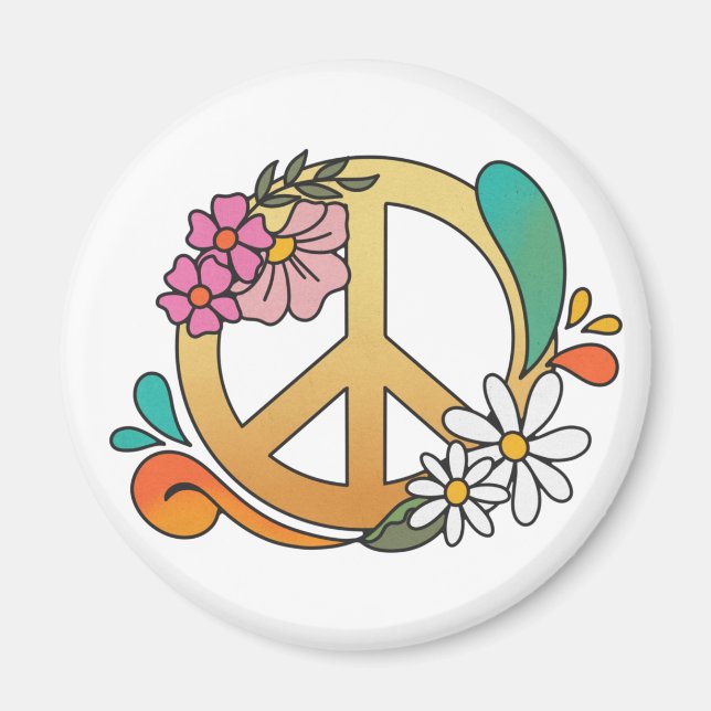 Hippie Peace Symbol Magnet (Framsidan)