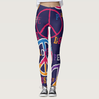 Hippie Peace: Vibrant Symbol Design Leggings