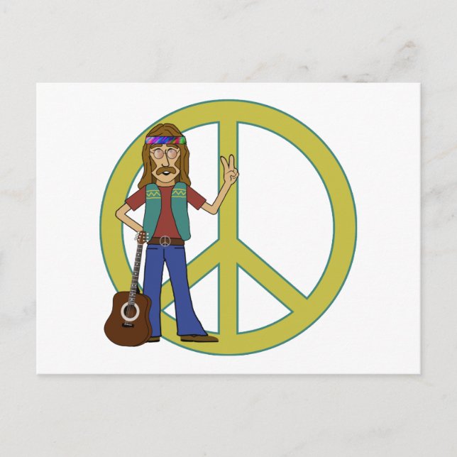 Hippie Peace Vykort (Framsida)