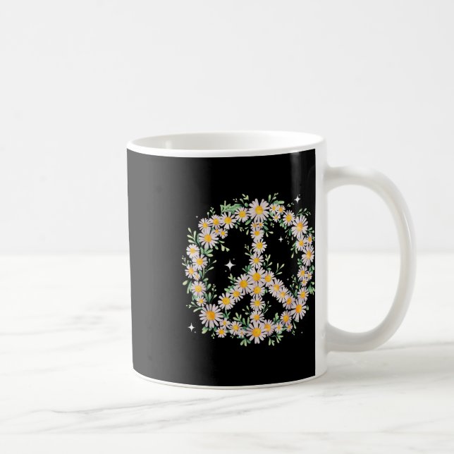 Hippie Peace Wildbloms Daisys Flowers Graphic Da Kaffemugg (Höger)