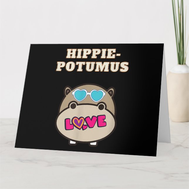 Hippie Potumus Baby Flodhäst Älskare Kort (Framsida)