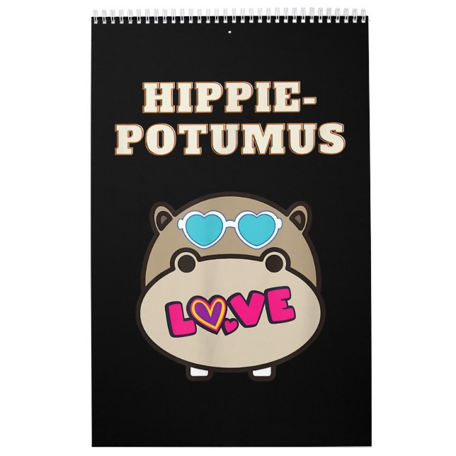 Hippie Potumus Baby Hippopotamus Älskare Kalender (Omslag)