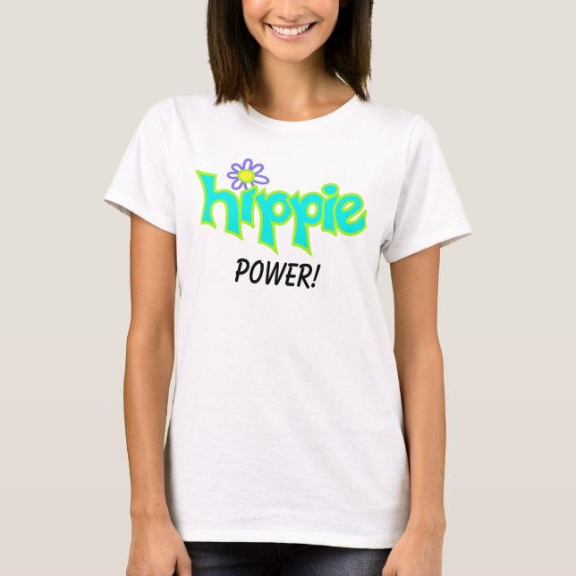 Hippie Power Graphic Turcos Aqua Ord Art Tröja (Framsida)
