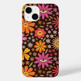 Hippie Psykedelisk 70-tals Groovy Blommönster