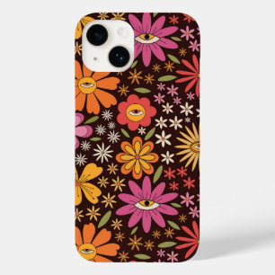 Hippie Psykedelisk 70-tals Groovy Blommönster 
