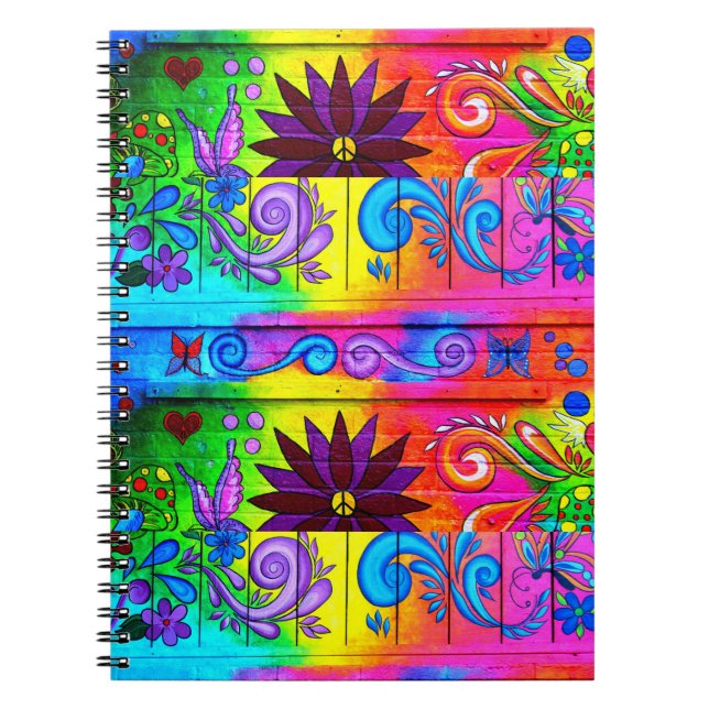 hippie psykedelisk groovy anteckningsbok (Framsidan)