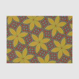 Hippie Red Blue Gult Grönt Ethnic Trippy Blommigt