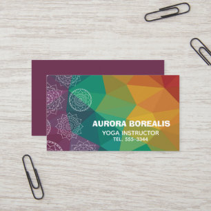 Hippie-regnbåge, etnisk design yoga-affärskort visitkort