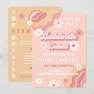 Hippie Retro Bachelorette Helg Inbjudningar