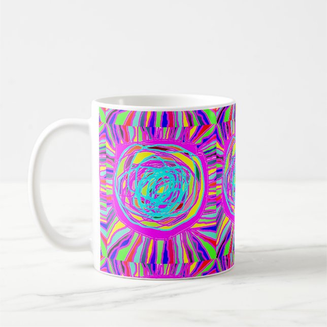 Hippie Retro chill out absract art Kaffemugg (Vänster)