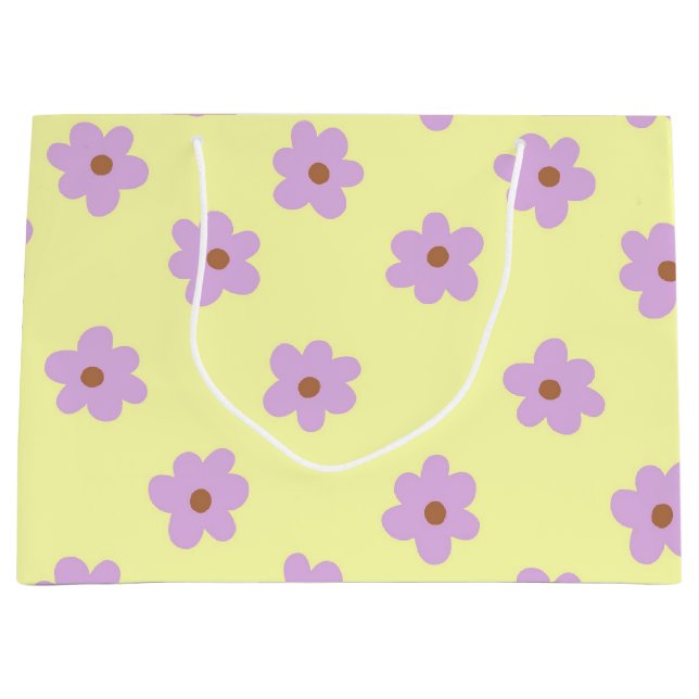 Hippie Retro Lila Gult Flower Y2K Mönster (Framsidan)