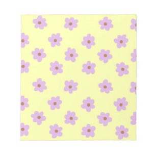 Hippie Retro Lila Gult Flower Y2K Mönster Anteckningsblock