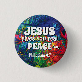 HIPPIE RETRO PSYCHEDELIC Scripture Personlig Knapp