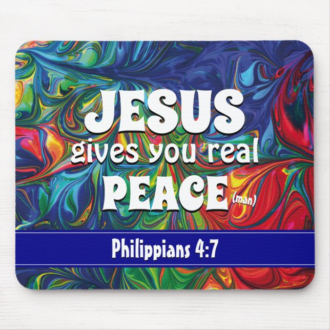 HIPPIE RETRO PSYCHEDELIC Scripture Personlig Musmatta (Framsidan)