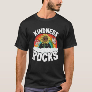 Hippie Retro Teacher Anti Bullying Rainbow Kindnes T Shirt