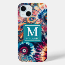Hippie Retro Tie-Dye Monogrammed