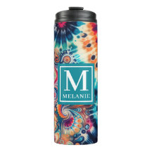 Hippie Retro Tie-Dye Monogrammed