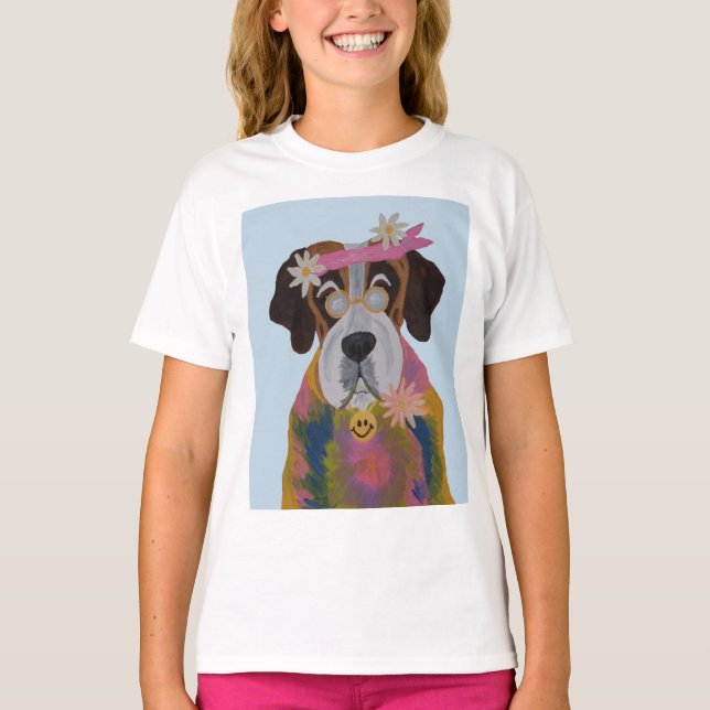 Hippie Sankt Bernhard T Shirt (Framsida)